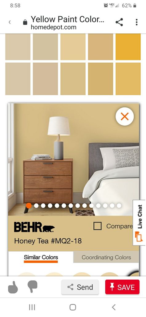 Honey Tea Behr Paint, Ochre Paint Color, Behr Yellow Paint Colors, Benjamin Moore Ochre Paint Colors, Ochre Wall Paint, Best Ochre Paint Colors, Yellow Paint Colors, Honey Tea, Behr Paint