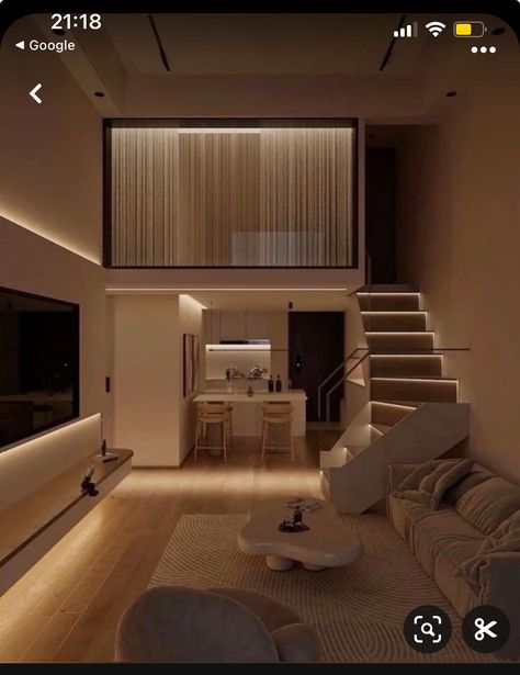 Loft Apartment Cozy, Loft Apartment Aesthetic, Loft House Design, Casa Clean, Small House Interior, Interior Design Your Home, House Floor Design, Small Apartment Design, Dream Apartment Decor