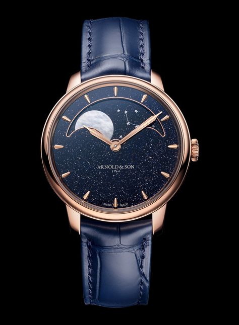 Arnold and Son Perpetual Moon 38 Red Gold Aventuring and Cliff Grey - 7 Arnold Son, Moon Crafts, Geneva Watch, Monochrome Watches, Skeleton Watches, Gold Pin, Fine Watches, Gold Case, Dive Watches