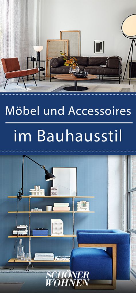 Hier zeigen wir Klassiker und  Neuinterpretationen  #bauhaus #bauhausstil  #bauhausepoche #schönerwohnen Bauhaus Room Design, Bauhaus Style Interior Design, Bauhaus Interior Design Living Rooms, Bauhaus Room Aesthetic, Bauhaus Decor, Bauhaus Product, Bauhaus Interior Style, Bauhaus Couch, Bau Haus Graphic Design