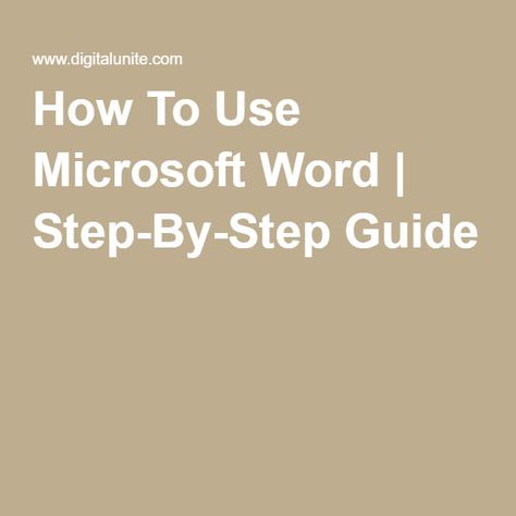 How To Use Microsoft Word | Step-By-Step Guide How To Use Microsoft Word, Microsoft Word Lessons, Microsoft Word 2016, Typing Lessons, Microsoft Word Free, Word Skills, Computer Hacks, Computer Lessons, Computer Literacy