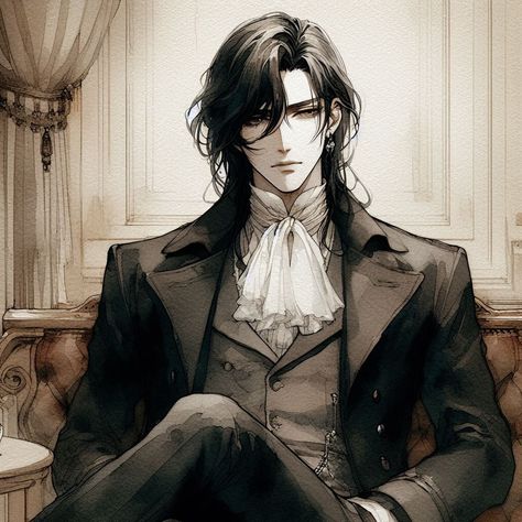 Prince Portrait Painting, Handsome Vampire Art, Black Hair Vampire Male, Prince Oc Male, Vampire Guy Art, Prince Oc Art, Black Hair Male Character Art, Male Vampire Aesthetic, Royalty Character Design