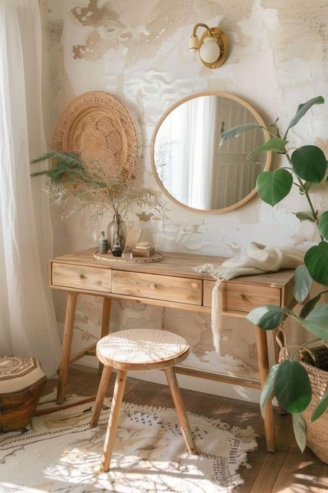 Bedroom Vanity Ideas, Boho Vanity, Modern Boho Bedroom, Western Bedroom Decor, Dream Bedroom Inspiration, Bedroom Ideas Inspiration, Western Bedroom, Boho Style Bedroom, Pinterest Contest