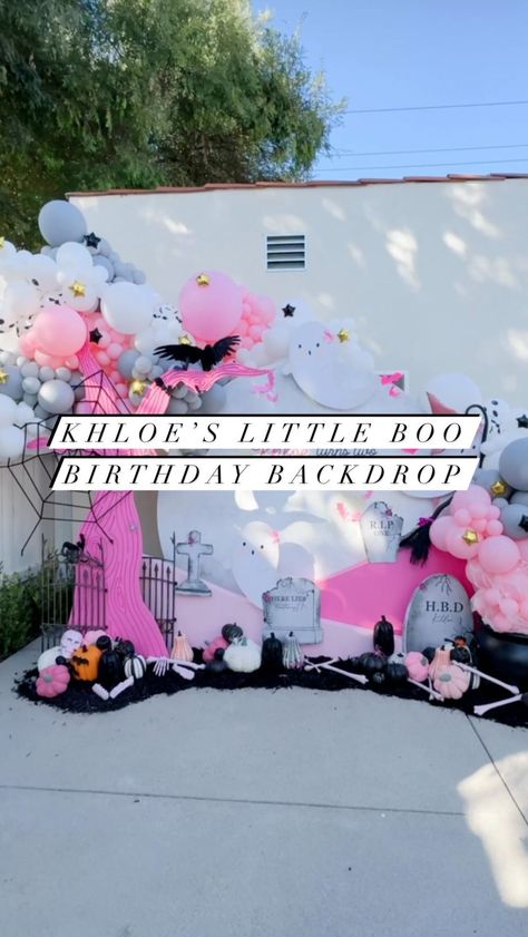 Halloween Birthday Backdrop, Our Little Boo Is Turning Two, Girl Birthday Themes, Detail Shots, Birthday Backdrop, Halloween Birthday, Birthday Theme, Halloween Themes, Balloons