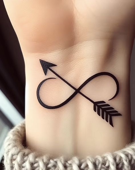 Infinity Arrow Tattoo, Infinity Sign Tattoo, Infinite Tattoo, Tattoo Guide, Beginner Tattoos, Dream Catcher Tattoo, Cool Pencil Drawings, Arrow Tattoo, Dark Art Tattoo