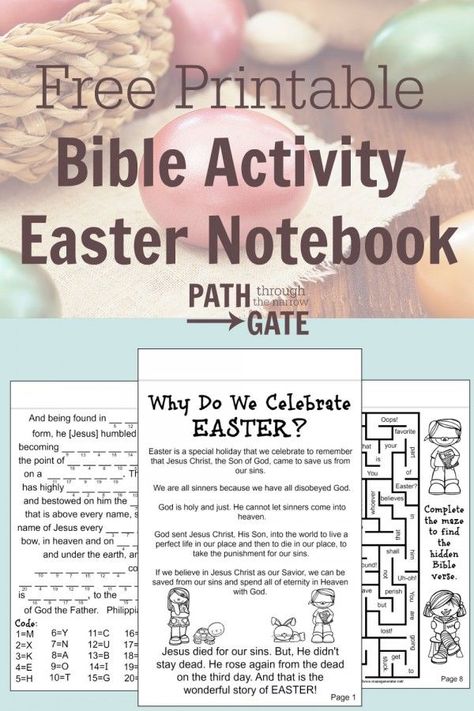 Week After Easter Lesson, Easter Bible Study For Kids, Classroom Easter Activities, Easter Bible Lessons For Kids, Easter Homeschool Lesson, Easter Sunday School Activities, Bible Verse Easter, Notebook Printables, True Meaning Of Easter