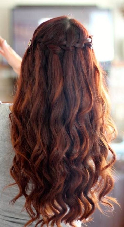 Hair... Unique Braided Hairstyles, Greek Hair, Romantic Hairstyles, Wedding Hair Down, Auburn Hair, Long Curly, Hair Dos, Hair Day, Prom Hair