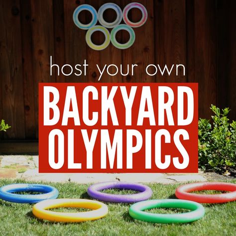 2 Simple and Silly Backyard Olympics Ideas for Kids - Toddler Approved Backyard Olympics, Olympic Themed Activities, Summer Olympics Activities, Preschool Olympics, Olympic Theme Party, Olympic Games For Kids, Field Day Games, Olympic Idea, Kids Olympics