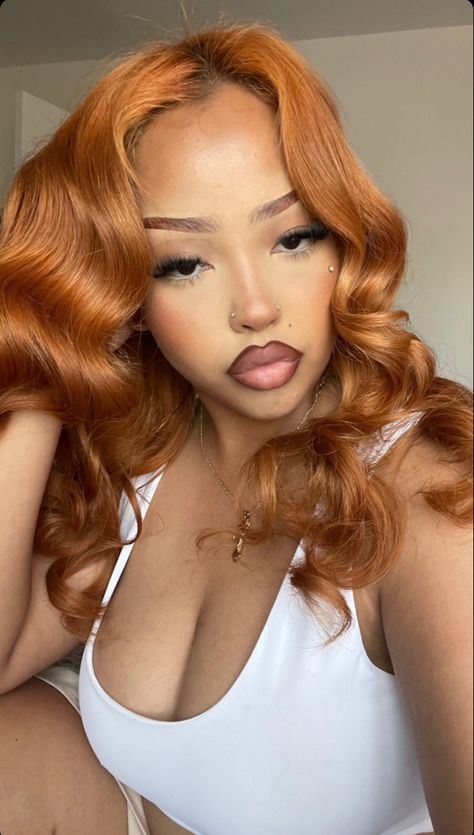 Ginger Hair On Light Skin, Makeup Inspo Black Women, Cheveux Oranges, Hair Goal, Lip Combos, Ginger Hair Color, Curl Lashes, Dyed Hair Inspiration, Pelo Afro