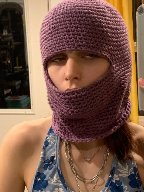 Purple Scarf Aesthetic, Crochet Ski Mask, Crochet Purple, Trendy Tiktok, Handmade Aesthetic, Purple Crochet, Crochet Free, Ski Mask, Crochet Scarf