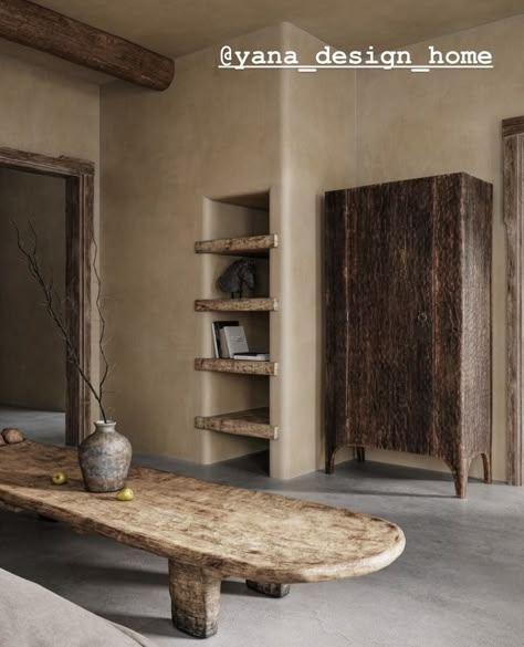 Wabi Sabi Furniture, Fever Tree, Concrete Effect Paint, Wabi Sabi Interior, Wooden Table And Chairs, Slow Living, House Inspo, Wabi Sabi, Interior And Exterior