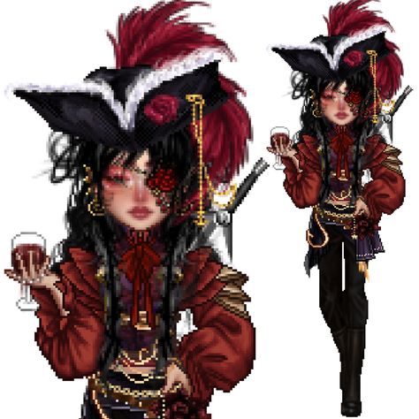 Empress Outfit Design, Halloween Fashion Aesthetic, Everskies Outfits Id Code, Everskies Red Outfit, Everskies Halloween Outfits, Dark Pirate, Y2k Everskies, Rococo Everskies, Everskies Cosplay