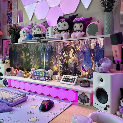 Happy Thursday, friends✨ ⋅˚₊‧ ‧₊˚ ⋅ cute setup gaming pastel pinkpc games aesthetic gamer girl deskgram Desk inspo desk setup cozy gaming cozy gamer setup inspo #cozygaming #cozygamer #cozygamingcommunity #pcgaming #desksetup Streamer Setup, Desk Setup Cozy, Gaming Shelf, Cozy Gamer, Games Aesthetic, Cozy Gaming, Setup Gaming, Gamer Setup, Friends Cute