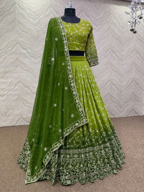 New Lehenga Choli, New Lehenga, Wedding Fits, Fancy Embroidery, Lehenga Choli Designs, Cotton Lehenga, Georgette Lehenga, Indian Outfits Lehenga, Wedding Lehenga Designs