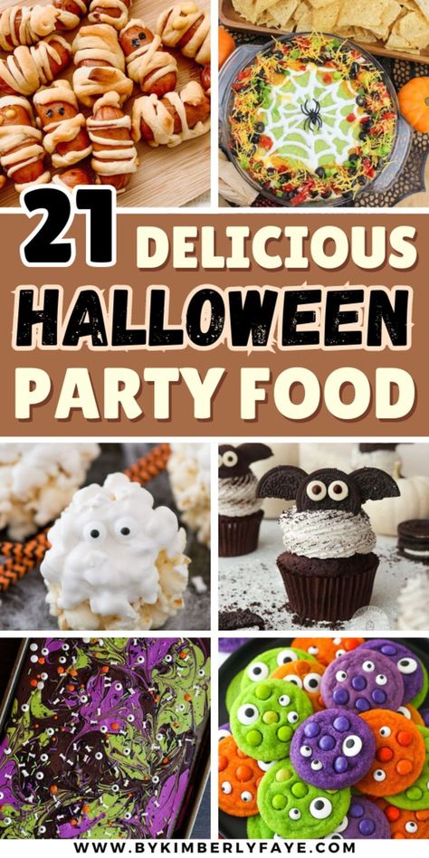 Delicious Halloween Food For A Party Easy Savory Halloween Party Food, Hallowed Party Food, Family Halloween Party Food, Halloween Buffet Table Food, Halloween Work Potluck Ideas, Witchy Party Food, Halloween Party Apps, Halloween Party Foods For Adults, Halloween Charcuterie Cups