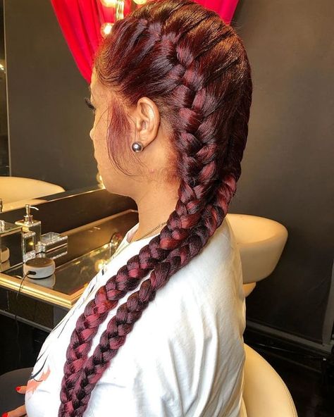 10 Two Feed In Braids That Look Totally Stunning Two Feed In Braids, French Braid With Weave, 2 Braids Hairstyles, Trendy Curls, 2 Feed In Braids, Voice Of Hair, Protective Style Braids, Rock Your Hair, Two French Braids