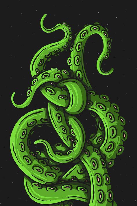 https://www.redbubble.com/shop/ap/148095654 Tentacle Aesthetic, Octopus Tentacles Art, Kraken Art, Tentacle Art, Octopus Tattoo Design, Copic Marker Art, Octopus Tentacles, Psy Art, Graffiti Style Art