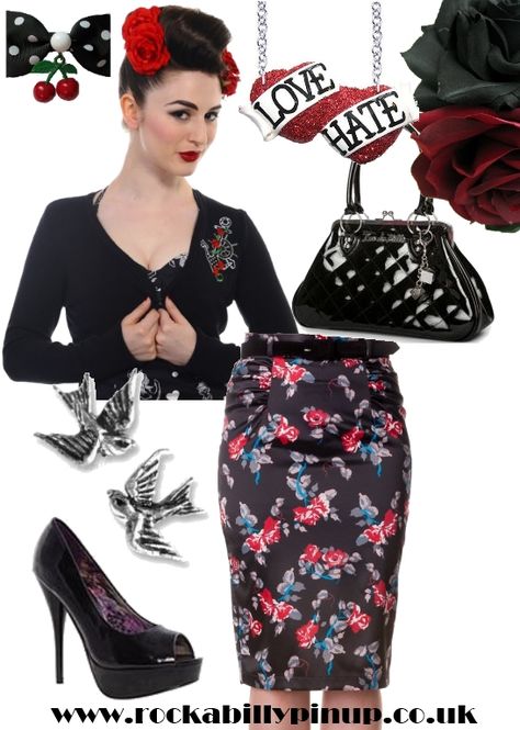 Rockabilly Daily Essentials Afro Goth, 1950s Rockabilly, 50s Pinup, Vintage Attire, Alt Clothes, Rockabilly Girl, Rockabilly Pinup, Rockabilly Outfits, Rockabilly Style