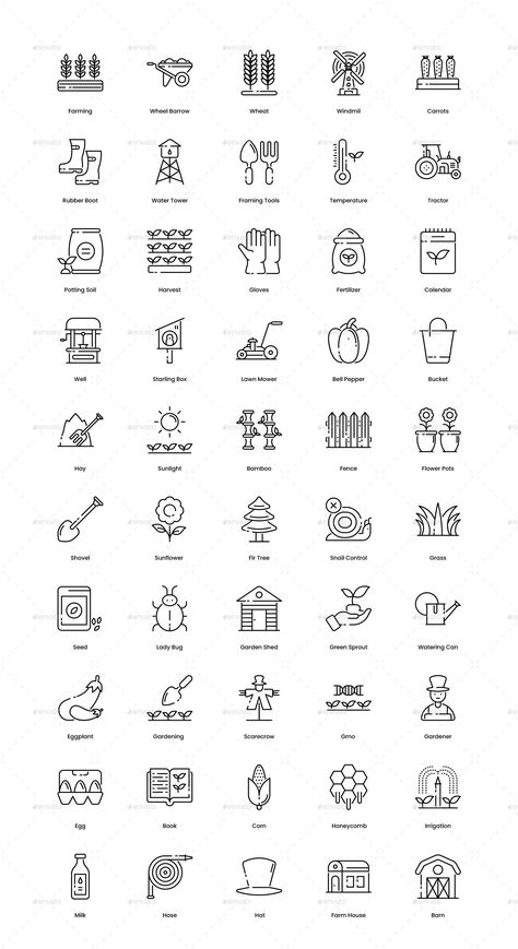 Farming and Agriculture icons Agriculture Icon, Agriculture Education, Agriculture Farming, Vector Illustrations, Mobile Apps, Agriculture, Icon Design, Presentation, Illustrations