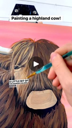 31K views · 341 reactions | [clip] Painting a highland cow! 🎨#beginner #highlandcow #paintingtips #easypainting #tutorials | Emily Seilhamer Art | Emily Seilhamer Art · Original audio Highland Cow Painting Tutorial, How To Paint A Highland Cow, How To Draw A Highland Cow, Highland Cow Painting Easy, Painting Highland Cow, Highland Cow Painting, Highland Cow Art, Highland Cow Canvas, Simple Acrylic