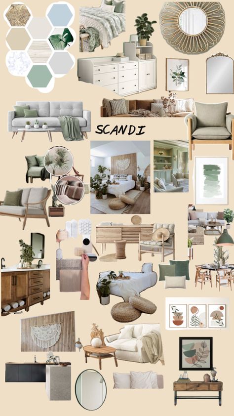 Scandinavian Mood Board Interior Design, Scandinavian Interior Style, Japandi Interior Design, Mood Board Interior, Scandi Interiors, Japandi Interior, Interior Design Sketches, Interior Design Boards, Interior Design Mood Board