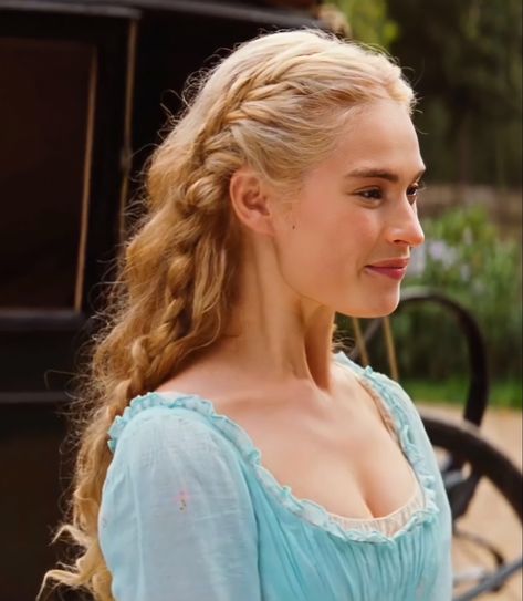 ☆ cinderella icon / cinderella 2015 Cinderella Hair, Cinderella Movie, Cinderella 2015, Cinderella Dresses, Lily James, Princess Hairstyles, Elle Fanning, Kristen Stewart, Aesthetic Hair