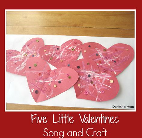 Five Little Valentines Song and Craft Valentine Songs, Valentine Art Projects, February Ideas, Valentine Craft, February Valentines, Preschool Valentines, Valentine Activities, Valentine Crafts For Kids, Valentine Theme