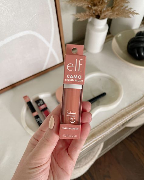 e.l.f. cosmetics Camo Liquid Blush Review - Affordable by Amanda Elf Primer Infused Blush, Makeup Products Elf, Elf Camo Blush, Elf Cosmetics Must Haves, Elf Brand Makeup, Elf Camo Liquid Blush, Elf Blush, Pale Skin Makeup, Fair Skin Makeup