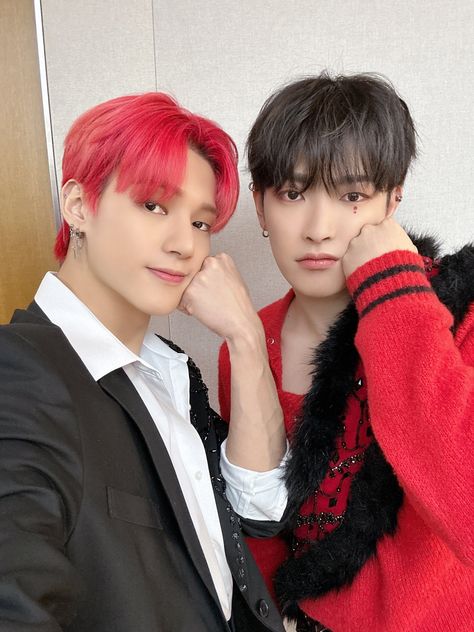 Wooyoung Hongjoong, Pirate Kids, Pretty Pink Princess, Asian Celebrities, Woo Young, Kim Hongjoong, I Have No Friends, Just Friends, Red Aesthetic