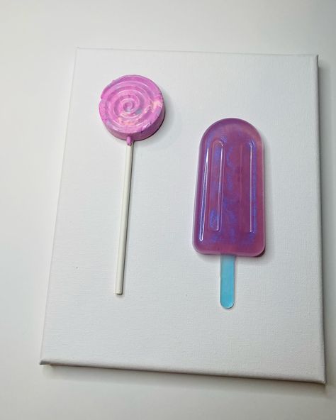 🎨✨ New Resin Art Drop! ✨🎨 Check out my latest candy-inspired resin art piece! 🍭🍦 This vibrant lollipop and popsicle duo brings a playful, sweet touch to any space. Swipe to see the glossy details that make it almost good enough to eat! 😋 Crafted with love, this piece is all about nostalgia and joy. 💖 Would you hang this in your home? Let me know in the comments! 🏡👇 #ResinArt #CandyArt #Lollipop #Popsicle #ArtReel #Handmade #ColorfulArt #HomeDecor #ArtCollector #SweetArt #InstaArt #creativ... Popsicle Design, Hot Glue Art, Popsicle Art, Resin On Canvas, Ice Cream Art, Glue Art, Colorful Ice Cream, Cream Art, Candy Art