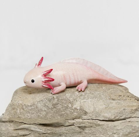 Axolotl Figurine, Clay Totem, Clay Dragon, Dragon Party, Polymer Clay Sculptures, Polymer Clay Animals, Snake Pendant, Clay Animals, Ceramic Animals