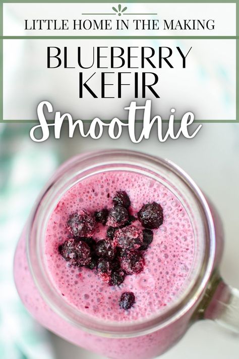 This Blueberry Kefir Smoothie is the perfect healthy breakfast smoothie. Full of protein, fats, and fiber, it's a hunger crushing combo that's perfect for a grab-and-go breakfast or snack. This healthy kefir smoothie recipe is made with frozen fruit, oats (optional) and probiotic rich milk kefir. One of the best ways to use milk kefir, and full of flavor! Naturally sweetened. Keifer Recipes Smoothie, Kifer Recipes, Hunger Crushing Combo, Milk Kefir Recipes, Blueberry Spinach Smoothie, Kefir Smoothie, Oatmeal Blueberry, Low Carb Smoothie Recipes, Healthy Gut Recipes