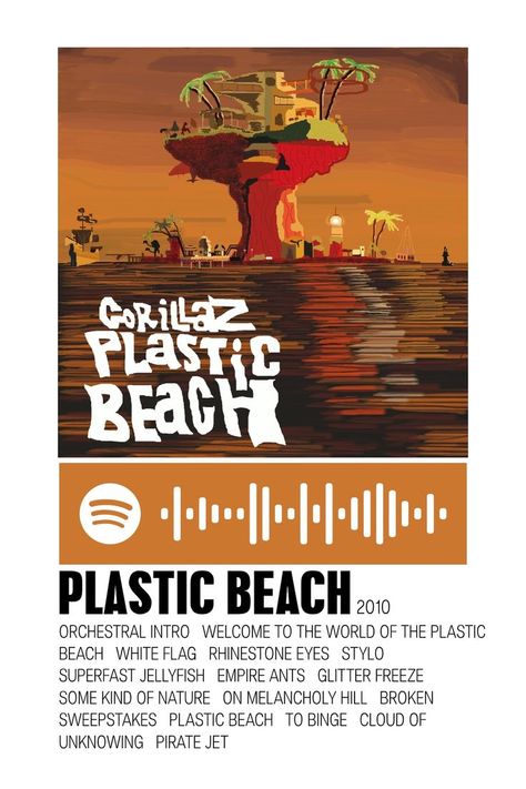 Plastic Beach Gorillaz, Gorillaz Albums, Plastic Beach, White Flag, Gorillaz, Poster Print, Poster Prints, Nature