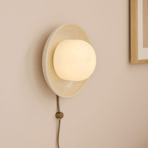 Stella Sconce (10") Stick On Sconces, Wall Light Plug In, Nightstand Sconces, Ceramic Wall Lamp, Bedroom Sconces Bedside, Bed Sconces, Wall Mounted Bedside Lamps, Living Room Wall Lighting, Bedroom Wall Sconces