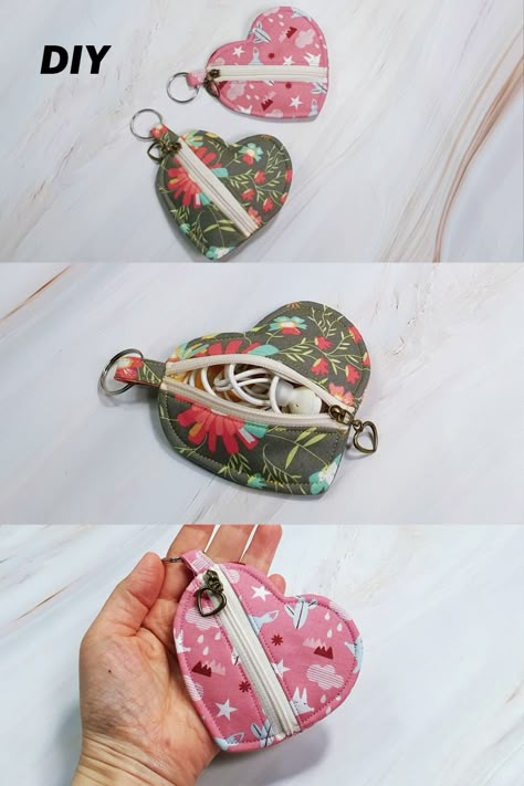 Small Coin Purse Pattern, Sew Coin Purse, Handmade Purse, Sew Coin Purse Zipper Pouch, Cute Handmade Coin Purse For Personal Use, Earphone Pouch Diy, Handmade Affordable Pouch Coin Purse, Small Coin Pouch Sewing Pattern, Small Zip Pouch Coin Purses