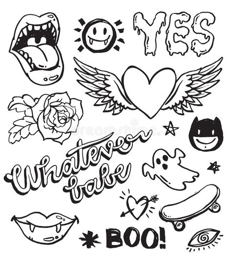 Tato Grunge, Grunge Doodles, Tato Flash, Art Flash, Tato Henna, Grunge Tattoo, Trippy Drawings, Flash Tattoo Designs, Doodle Tattoo