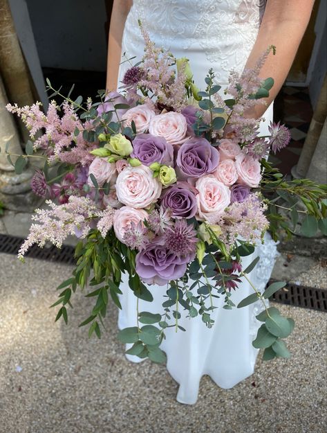 Dusky Pink & Purple Wedding Bouquet Forest Green And Light Purple Wedding, Purple And Pink Wedding Bouquets, Dusty Purple Bouquet, Lavender And Rose Wedding, Light Pink And Purple Flower Bouquet, Green Dress Purple Flowers, Dusty Pink And Lavender Wedding, Light Pink And Purple Wedding Decor, Pink Purple And White Bouquet