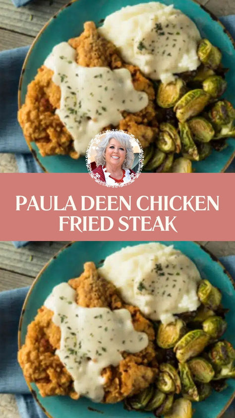 Paula Deen Chicken Fried Steak Mock Chicken Fried Steak, Cubed Steak Dinner Ideas, Buttermilk Chicken Fried Steak, Fried Cubed Steak Recipes, Fried Round Steak Recipes, Pioneer Woman Chicken Fried Steak, Cube Steak Recipes Oven Easy, Chicken Fried Cube Steak, Chicken Fried Steak Recipe Easy