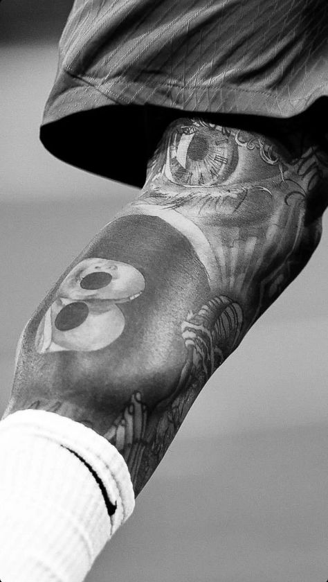 Footballer Leg Tattoo, Football Player Tattoo, Soccer Player Tattoos, Calf Tattoo Ideas, Sport Tattoos, Full Leg Tattoos, Bike Tattoos, Calf Tattoo, Badass Tattoos