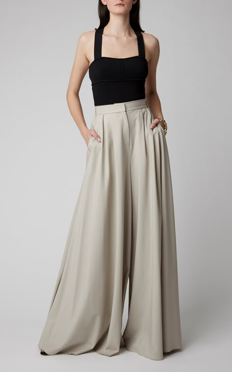 Estilo Kardashian, Wide Legged Pants, Brandon Maxwell, Pleated Pants, Pants Design, Wide Pants, Hijab Style, Moda Operandi, Hijab Fashion