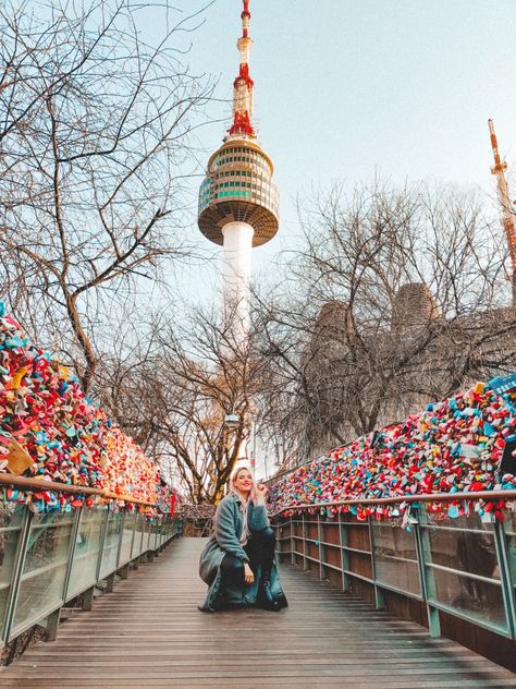 South Korea Seoul Tower traveling travel inspo wanderlust femmetravel Seoul Photoshoot Ideas, South Korea Seoul Photo, Seoul Korea Aesthetic Pic, Seoul Photo Ideas, Korea Photo Ideas, Seoul Instagram Pictures, Seoul Pics, Seoul Photoshoot, South Korea Instagram