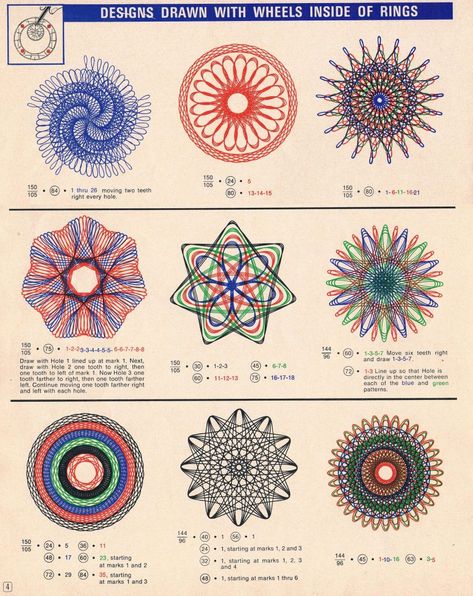 Super Spirograph 1969 Instruction Book - SpiroGraphicArt Original Spirograph, Spirograph Design, Spirograph Art, Drawing Machine, Graphisches Design, Math Art, Geometry Art, Circle Art, Notes Design