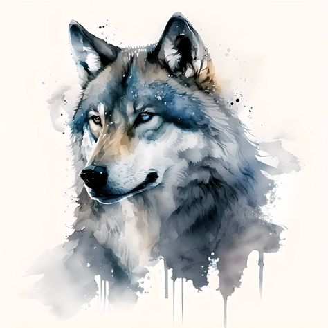 Watercolor Wolf, Wolf Painting, Wildlife Artwork, Watercolor Lettering, Canine Art, Pretty Animals, Pencil Art Drawings, Wolf Art, Watercolor Inspiration