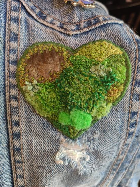 Embroidered Moss, Moss Embroidery, Clothes Embroidery, Clothes Embroidery Diy, Embroidery Diy, Clothes Sewing, Moss Stitch, Embroidery On Clothes, Sewing Embroidery