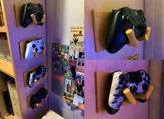 Wooden Controllers Wall Mount for Ps4 & Xbox One : 7 Steps - Instructables Ps4 Wall Mount, Gamer Ideas, Control Ps4, Control Xbox, Game Center, Play 4, Floating Tv, Shelving Ideas, Wood Games