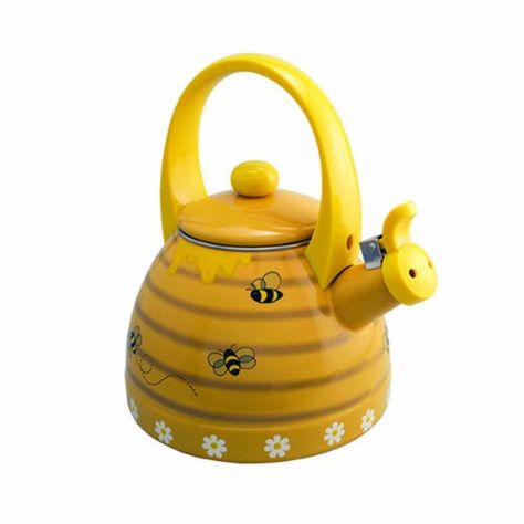 Supreme Housewares Whistling Tea Kettle, Bee Hive -- You can find more details by visiting the image link. Beehive Design, Honey Bee Decor, Stainless Steel Kettle, Whistling Tea Kettle, Unique Tea, Chocolate Caliente, Bee Decor, Cute Kitchen, Honey Pot