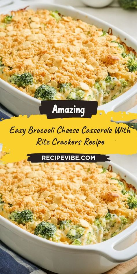 Want to impress your family with a delicious and simple side for Christmas dinner? This Easy Broccoli Cheese Casserole with Ritz Crackers combines creamy cheese and crispy crackers for a perfect blend of flavors. Don't forget to save this recipe for a tasty addition to your holiday menu! Easy Broccoli Cheese Casserole, Casserole With Ritz Crackers, Broccoli Cheese Casserole Easy, Easy Broccoli Casserole, Broccoli Cheese Casserole Recipe, Broccoli Recipes Side Dish, Ritz Cracker Recipes, Casserole Side Dishes, Broccoli Recipes Casserole