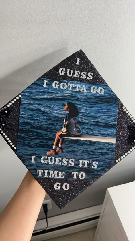 High School Graduation Cap Designs, Senior Year Diy, Creative Graduation Caps, College Grad Cap Ideas, Graduation Cap Decoration Diy, Custom Graduation Caps, High School Graduation Cap, College Graduation Cap Decoration, Grad Cap Designs