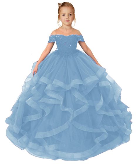 Ball Gowns For Kids, Elegant Flower Girl Dress, Gowns For Kids, Kids Pageant Dresses, Long Flower Girl Dresses, Girls Pageant Dresses, Wedding Flower Girl Dresses, Kids Gown, Tulle Ball Gown