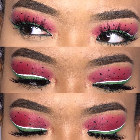 Fruit Makeup Looks, Watermelon Makeup, Fruit Makeup, Watermelon Costume, Purim Costume, Watermelon Tattoo, Watermelon Festival, Watermelon Outfit, Purim Costumes